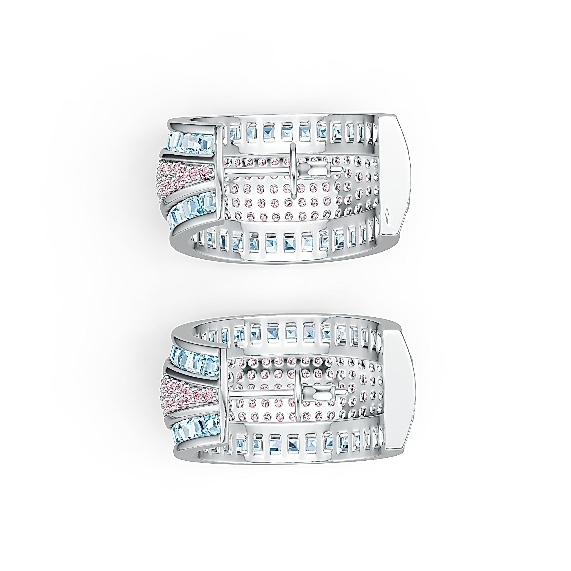 Sterling Silver Semi Mount Earrings Setting Princess SQ 2X2mm DHJ