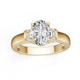 14K Gold Semi Mount Ring Setting Oval Ov 8x6mm Diamond Accent Syz Jewelry
