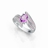 Platinum Semi Mount Ring Setting Oval OV 8x6mm Diamond Accent Syzjewelry