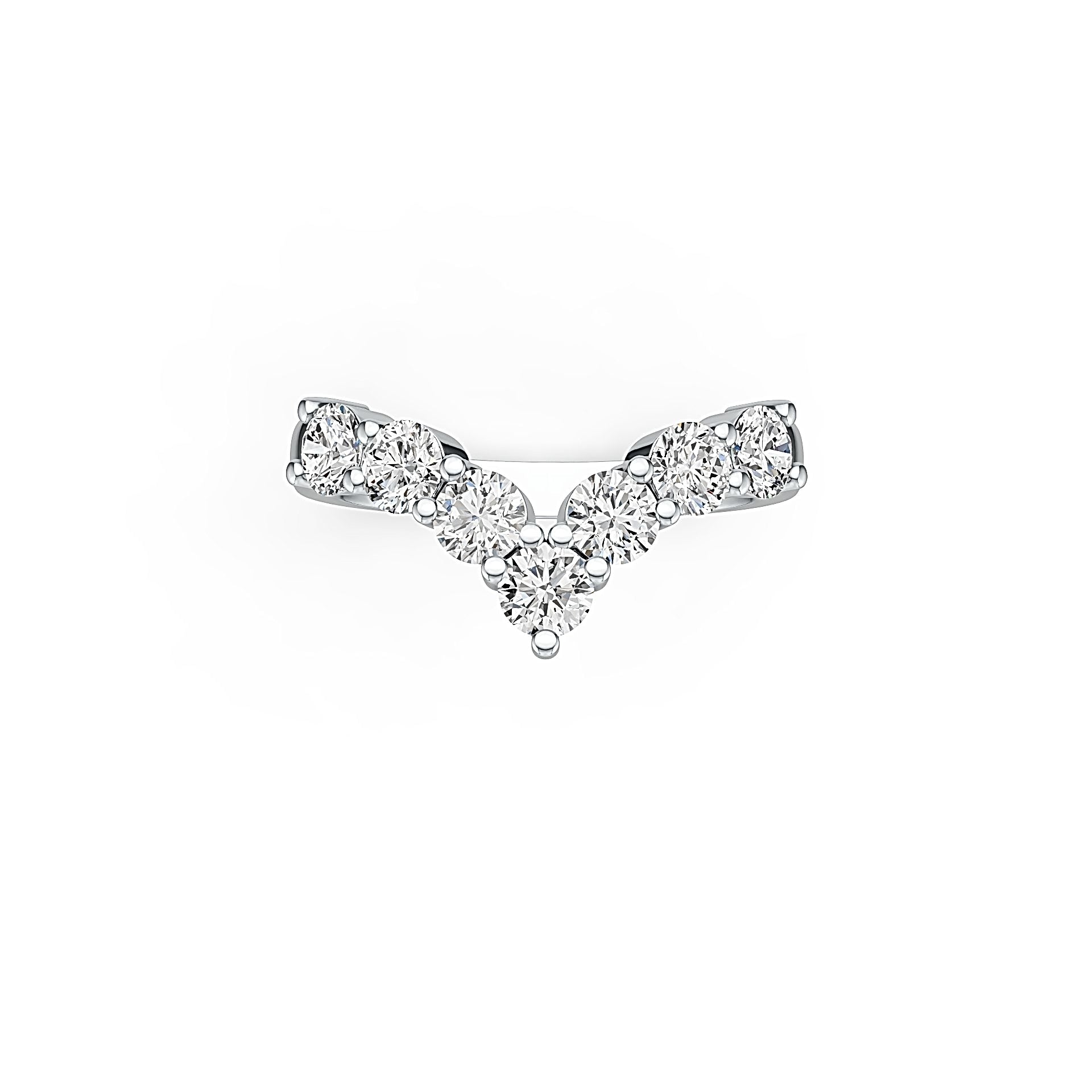 Sterling Silver Semi Mount Ring Setting Round RD 4x4mm 7 Stone Ring DHJ