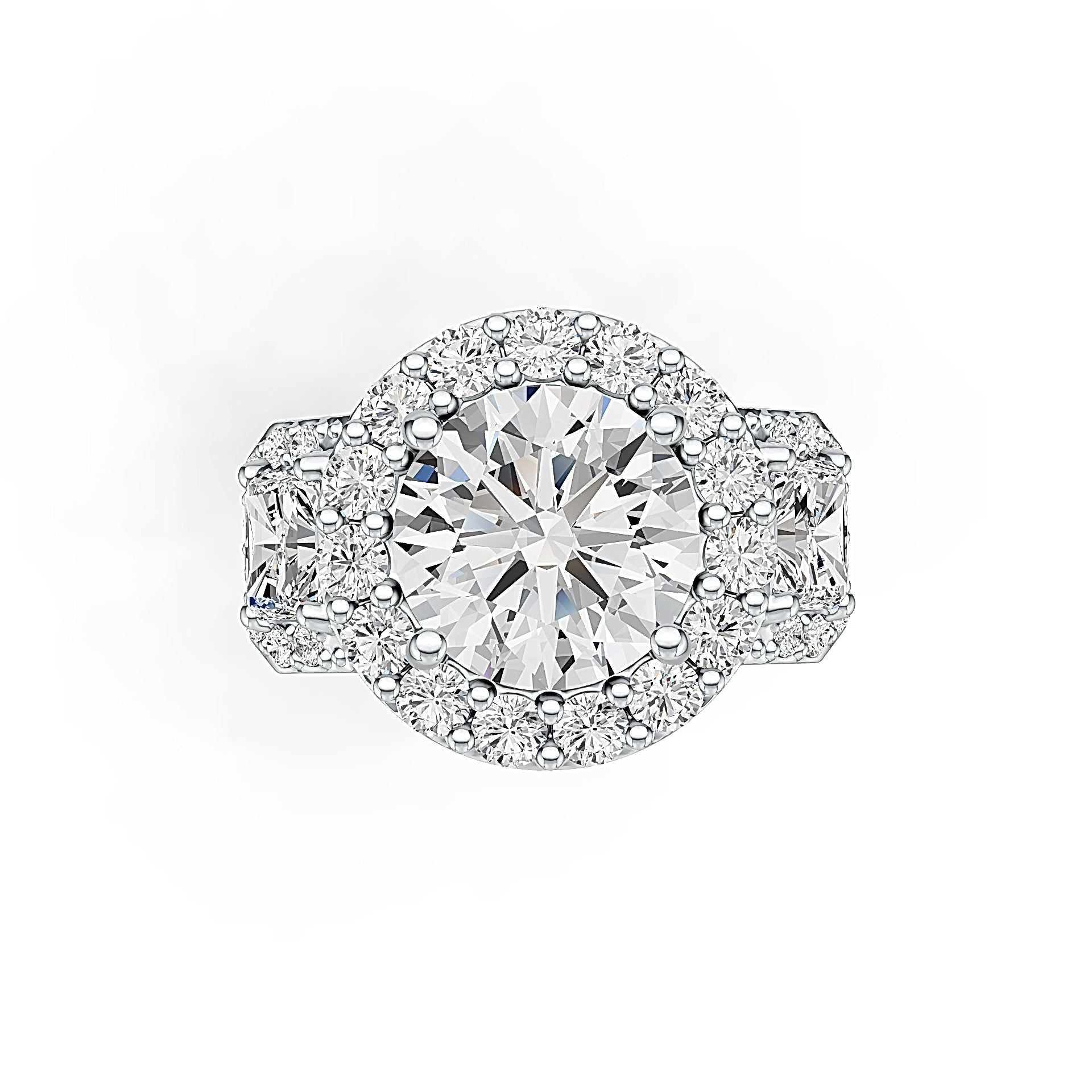 Sterling Silver Semi Mount Ring Setting Round RD 10x10mm Emerald OCT 5x4mm DHJ