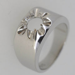 Men's Platinum Semi Mount Ring Setting Round RD 7x7mm Ring Solid Syzjewelry