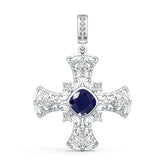 Sterling Silver Semi Mount Pendant Setting Cushion Cu 6x6mm Diamond Accent DHJ