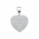 18K Gold Pendant Heart Theme with or Moissanite Diamond Accent DHJ