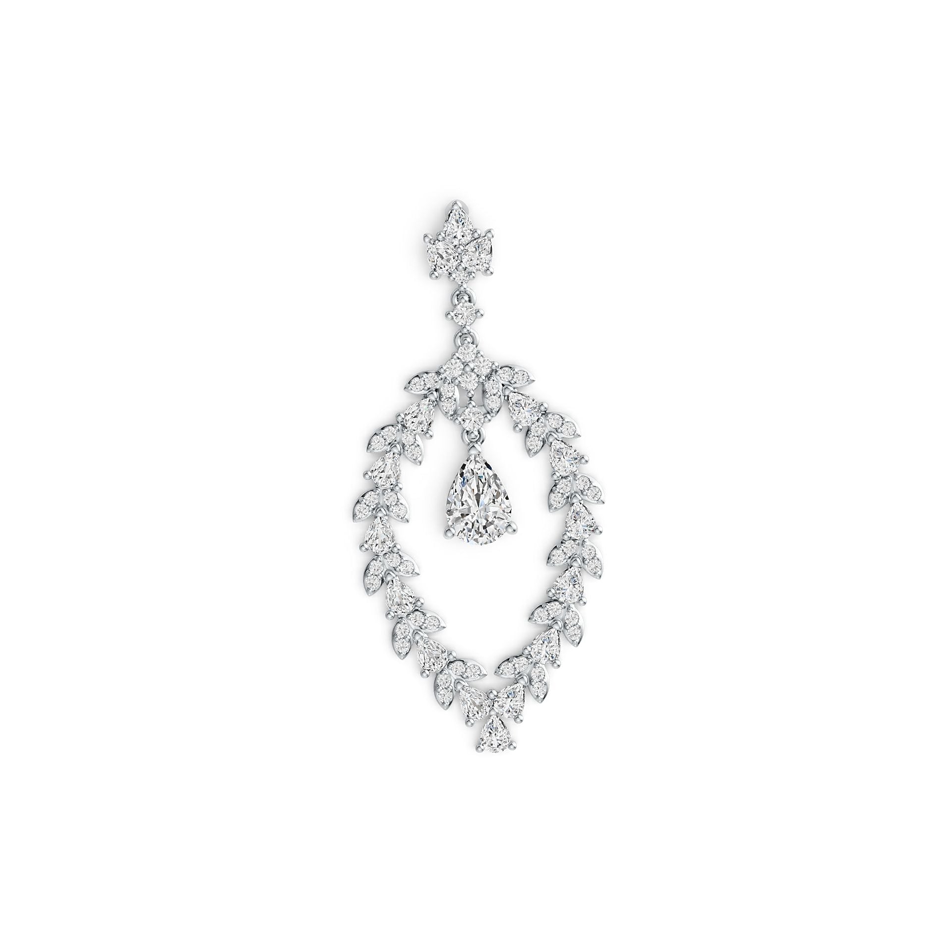 Sterling Silver Semi Mount Pendant Setting Pear PE 10X7mm DHJ