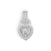 Platinum Semi Mount Pendant Setting Heart HT 6X6mm Halo with Diamond Accent DHJ