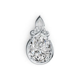 14K Gold Semi Mount Pendant Setting Oval OV 10X8mm Diamond Accent DHJ