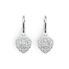 18K Gold Semi Mount Earrings Setting Heart HT 5.5X5.5mm Diamond Accent DHJ