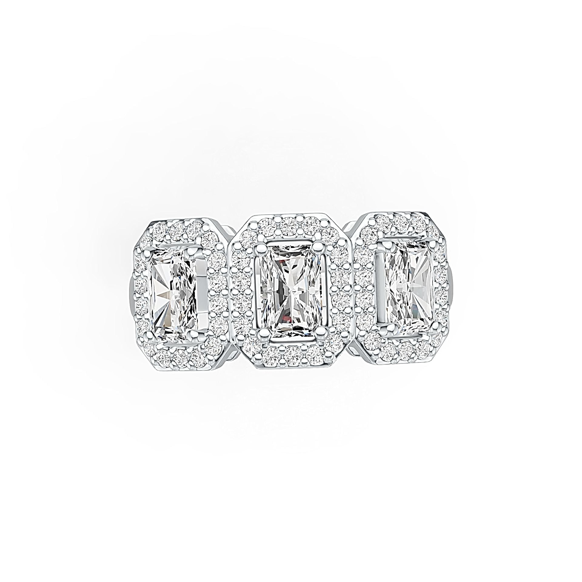 Sterling Silver Semi Mount Ring Setting Emerald OCT 6X4mm DHJ