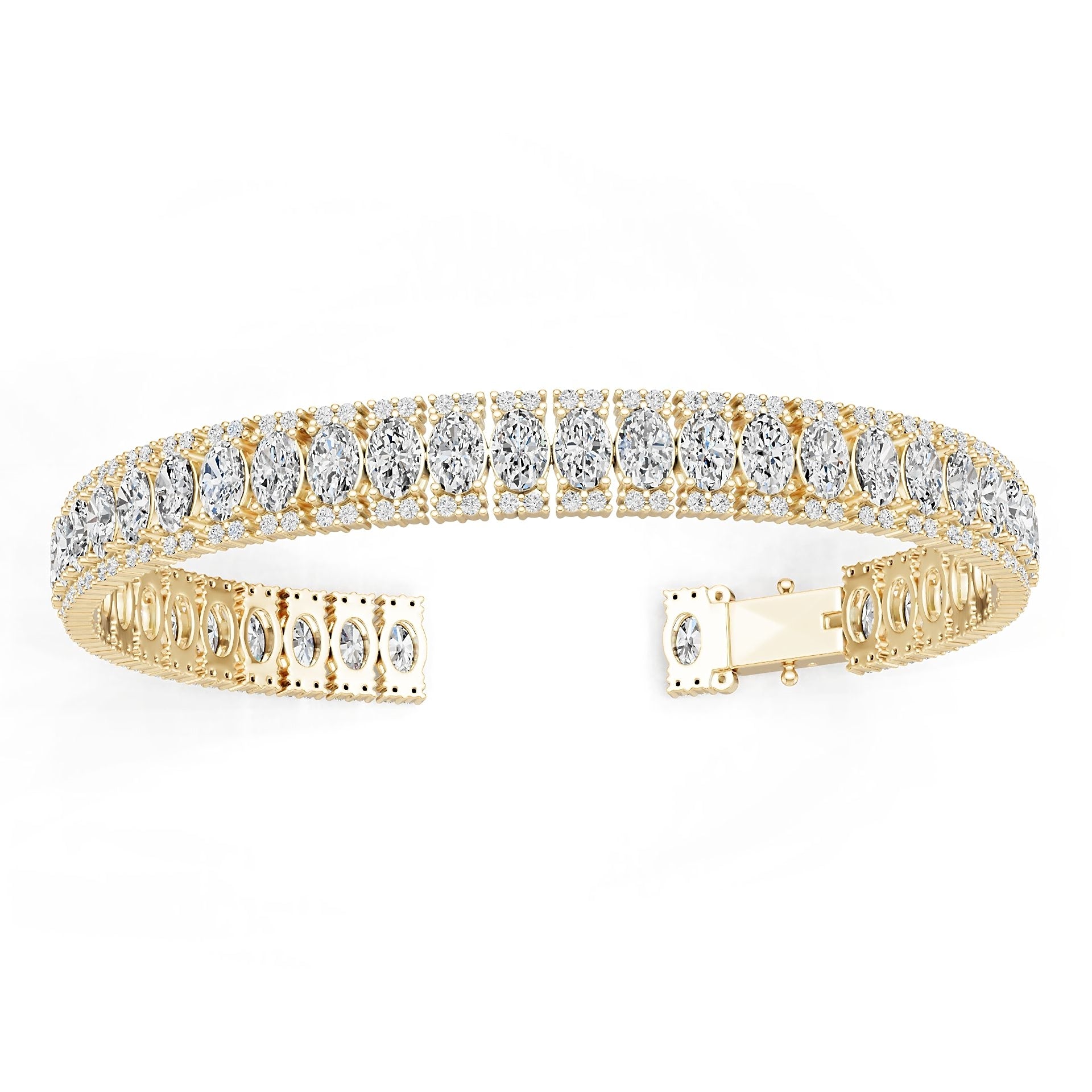 10K Gold Semi Mount Bracelet Setting Oval Ov 6x4mm Moissanite Accent Syz Jewelry