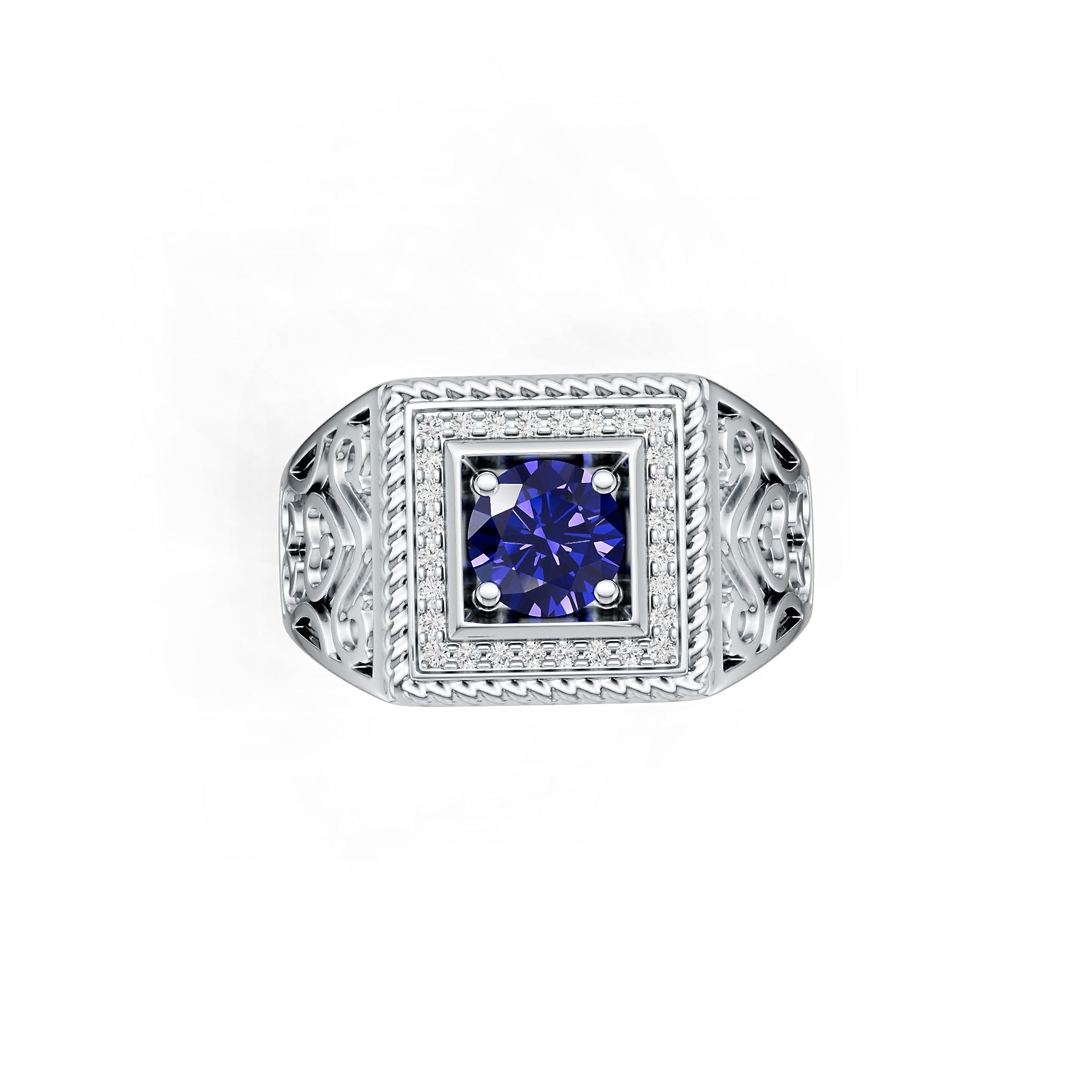 Sterling Silver Semi Mount Ring Setting RD 6.5x6.5mm Men's Ring Syzjewelry