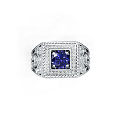 Sterling Silver Semi Mount Ring Setting RD 6.5x6.5mm Men's Ring Syzjewelry