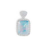 14K Gold Semi Mount Pendant Setting Cushion CU 20X15mm Cabochon Diamond Accent DHJ