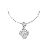 14K Gold Semi Mount Pendant Setting Round RD 4x4mm Diamond Accent DHJ