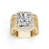 18K Gold Semi Mount Ring Setting Emerald Em 13x11mm Diamond Accent Syz Jewelry
