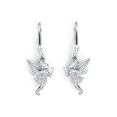 Sterling Silver Semi Mount Earrings Setting Round RD 1.5mm Angel Earrings DHJ