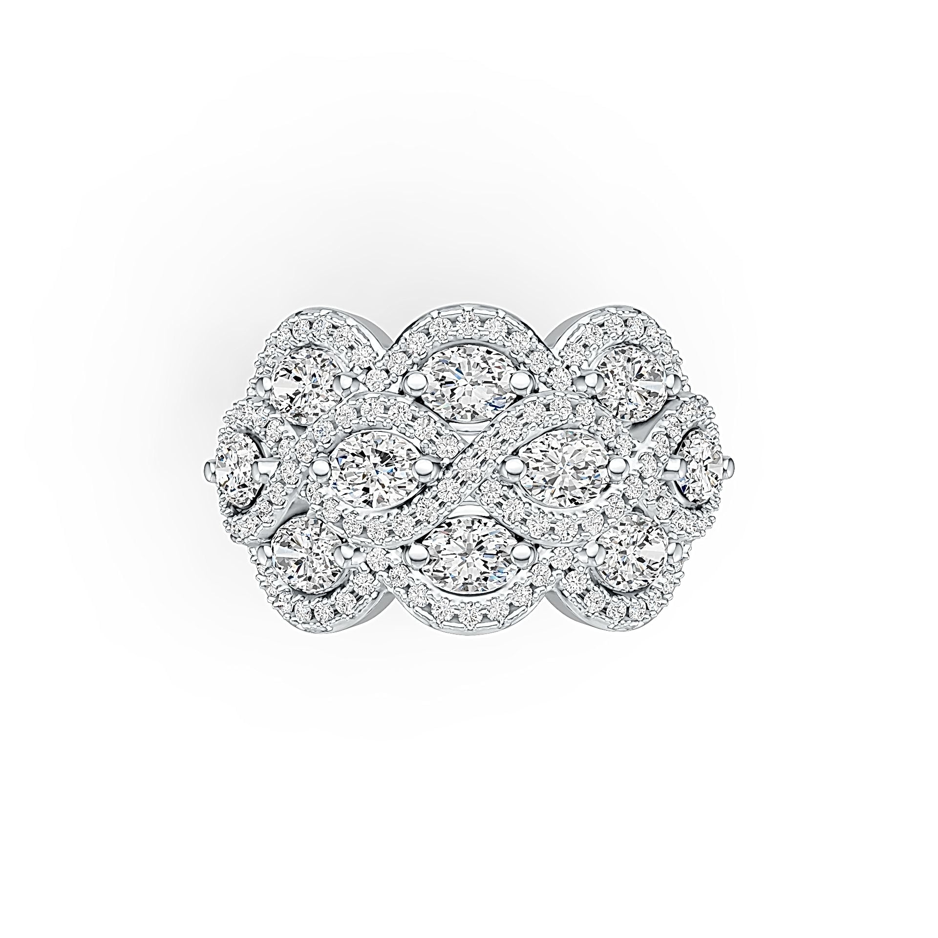Sterling Silver Semi Mount Ring Setting Oval OV 4X3mm with White Topaz Twist Ring - Syzjewelry