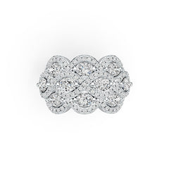 Sterling Silver Semi Mount Ring Setting Oval OV 4X3mm with White Topaz Twist Ring - Syzjewelry