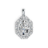 14K Gold Semi Mount Pendant Setting Oval OV 14X10mm Diamond Accent DHJ