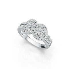 14K Gold Infinity Ring with or Moissanite Diamond Accent DHJ