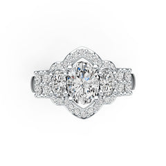 Sterling Silver Semi Mount Ring Setting Oval OV 8X6mm OV 5X3mm DHJ