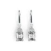 18K Gold Semi Mount Earrings Setting Emerald OCT 8X6mm Diamond Accent DHJ