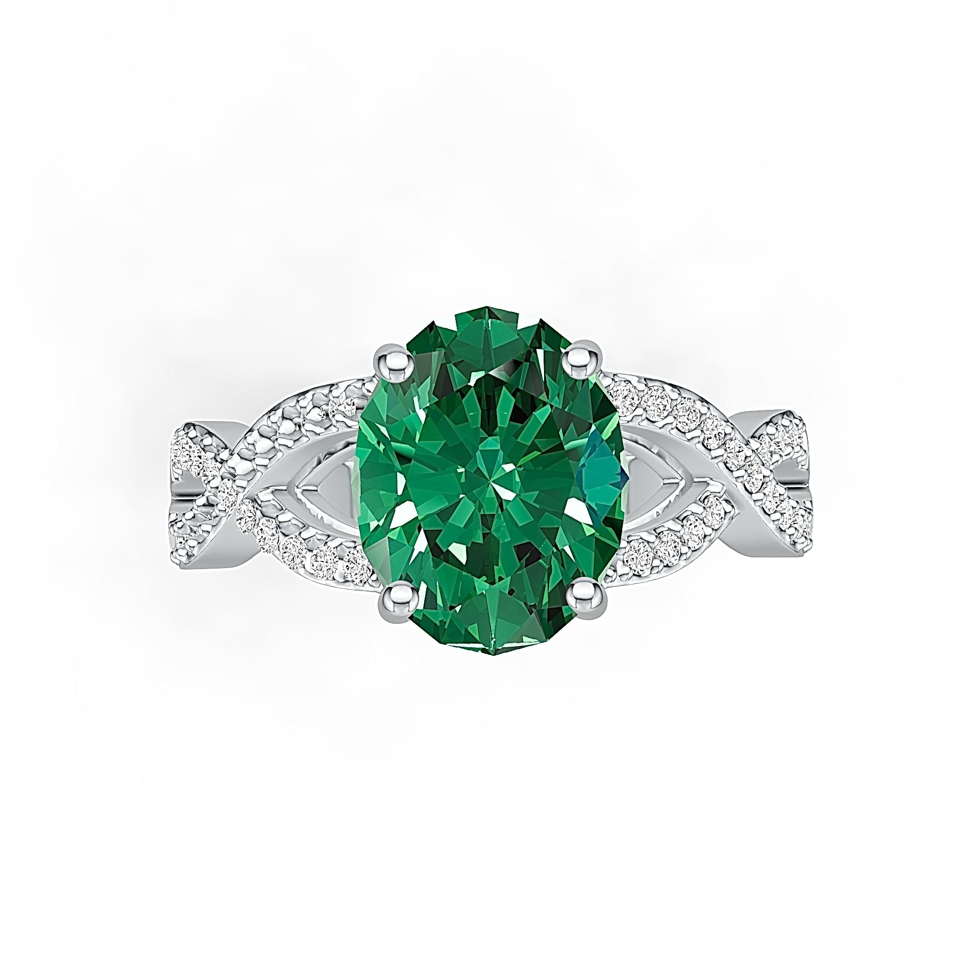 Sterling Silver Semi Mount Ring Setting Oval OV 10X8mm Twisted Band Syzjewelry