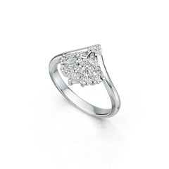 10K Gold Semi Mount Ring Setting PE 6X4mm Moissanite Accent DHJ