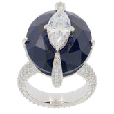 10K Gold Semi Mount Ring Setting Oval OV 20X17mm MQ 12x6mm Moissanite Accent Syzjewelry