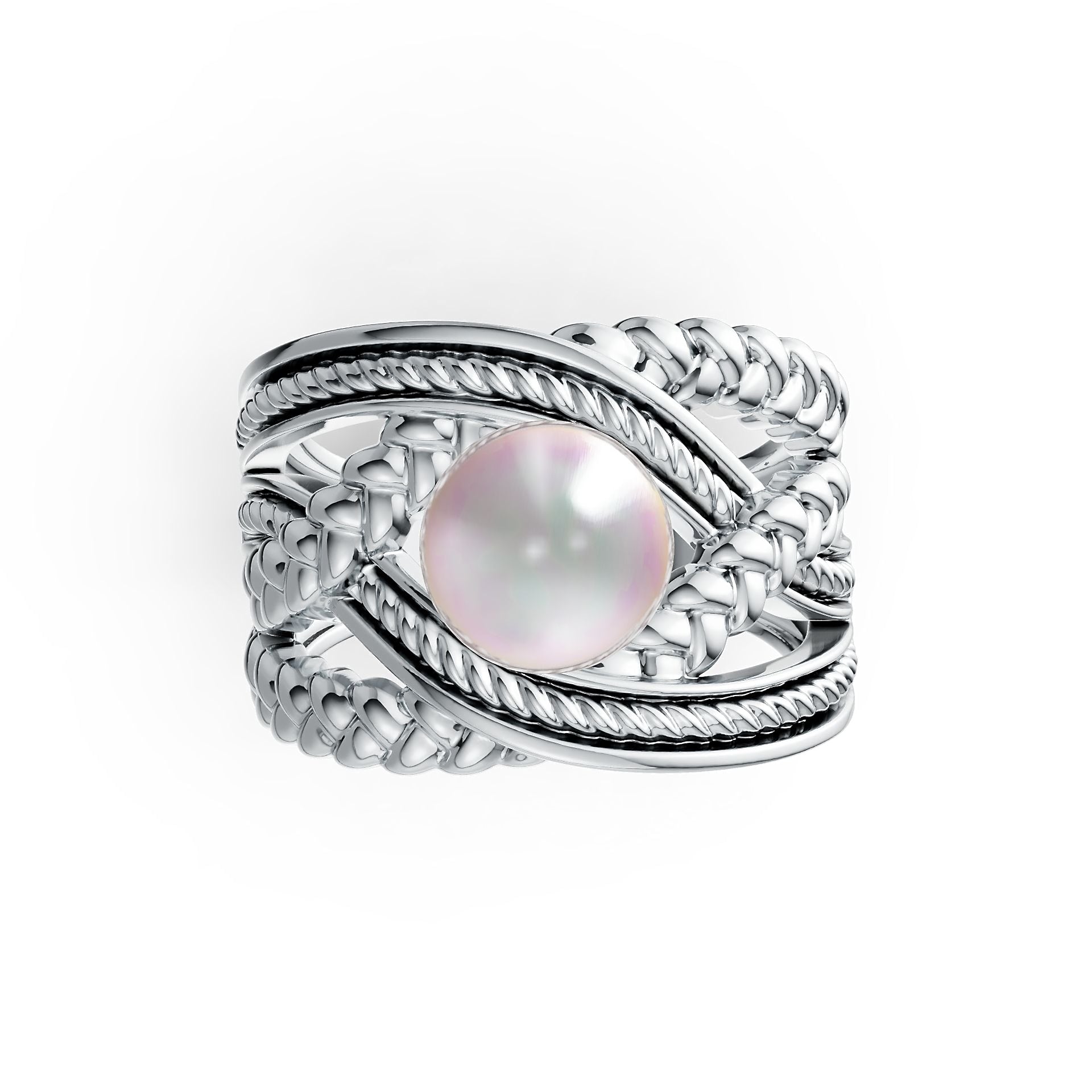 Sterling Silver Semi Mount Ring Setting Round RD 9x9mm DHJ