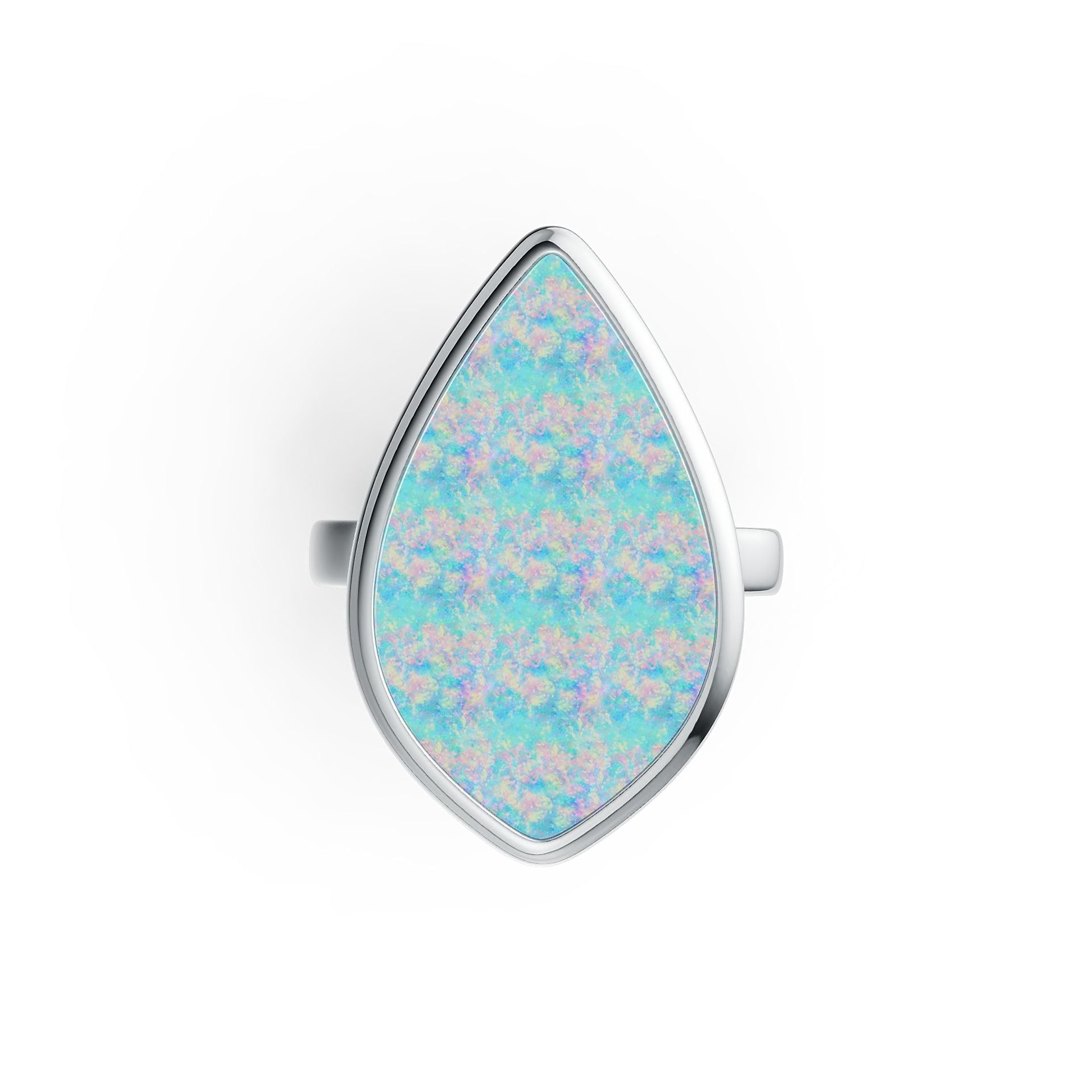 Sterling Silver Semi Mount Ring Setting PEAR PE 24x14mm Cabochon Syzjewelry