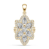Sterling Silver Semi Mount Pendant Setting Round RD 4X4mm White Topaz Accents