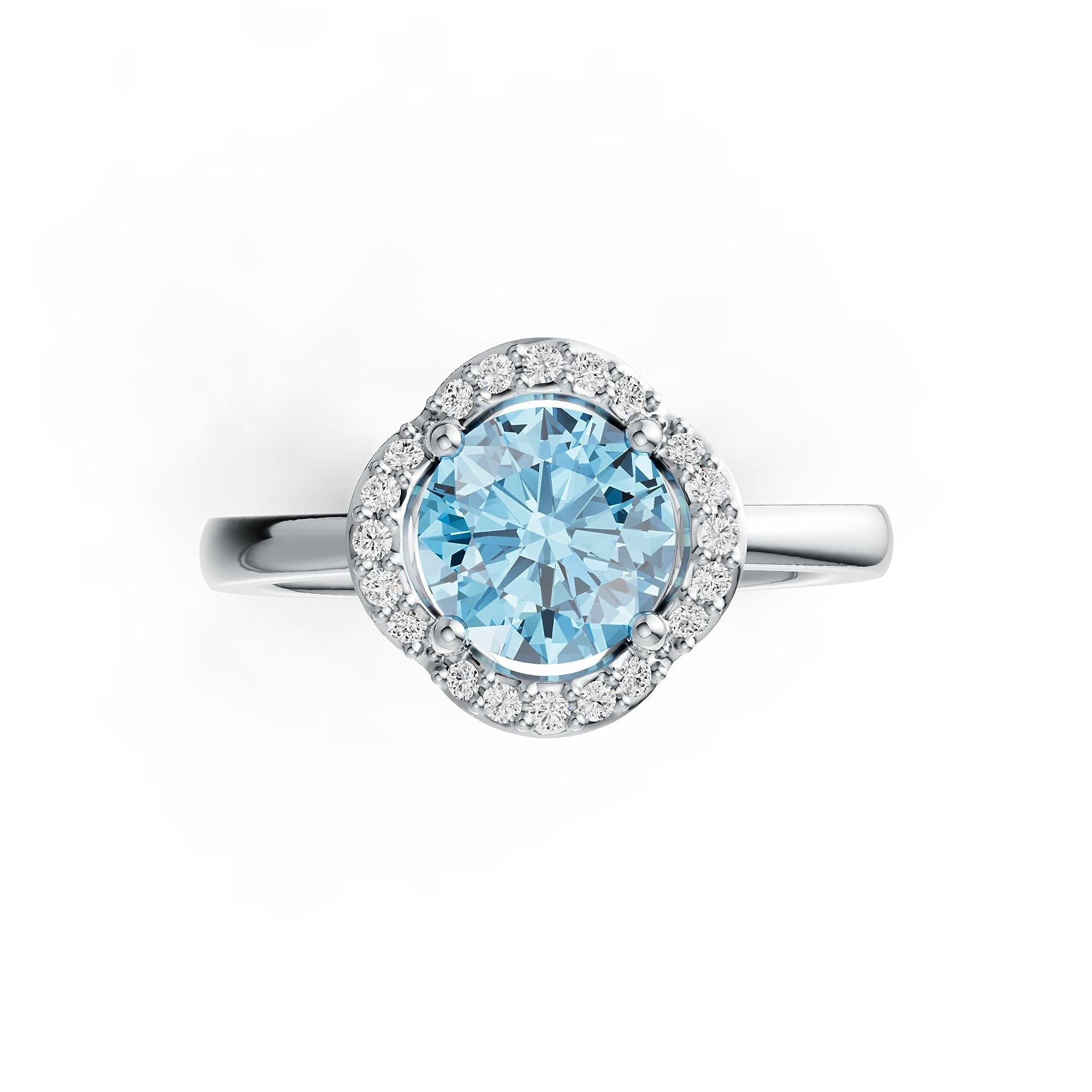 Sterling Silver Semi Mount Ring Setting Round 7X7mm Halo Syzjewelry