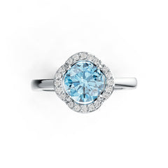 Sterling Silver Semi Mount Ring Setting Round 7X7mm Halo Syzjewelry