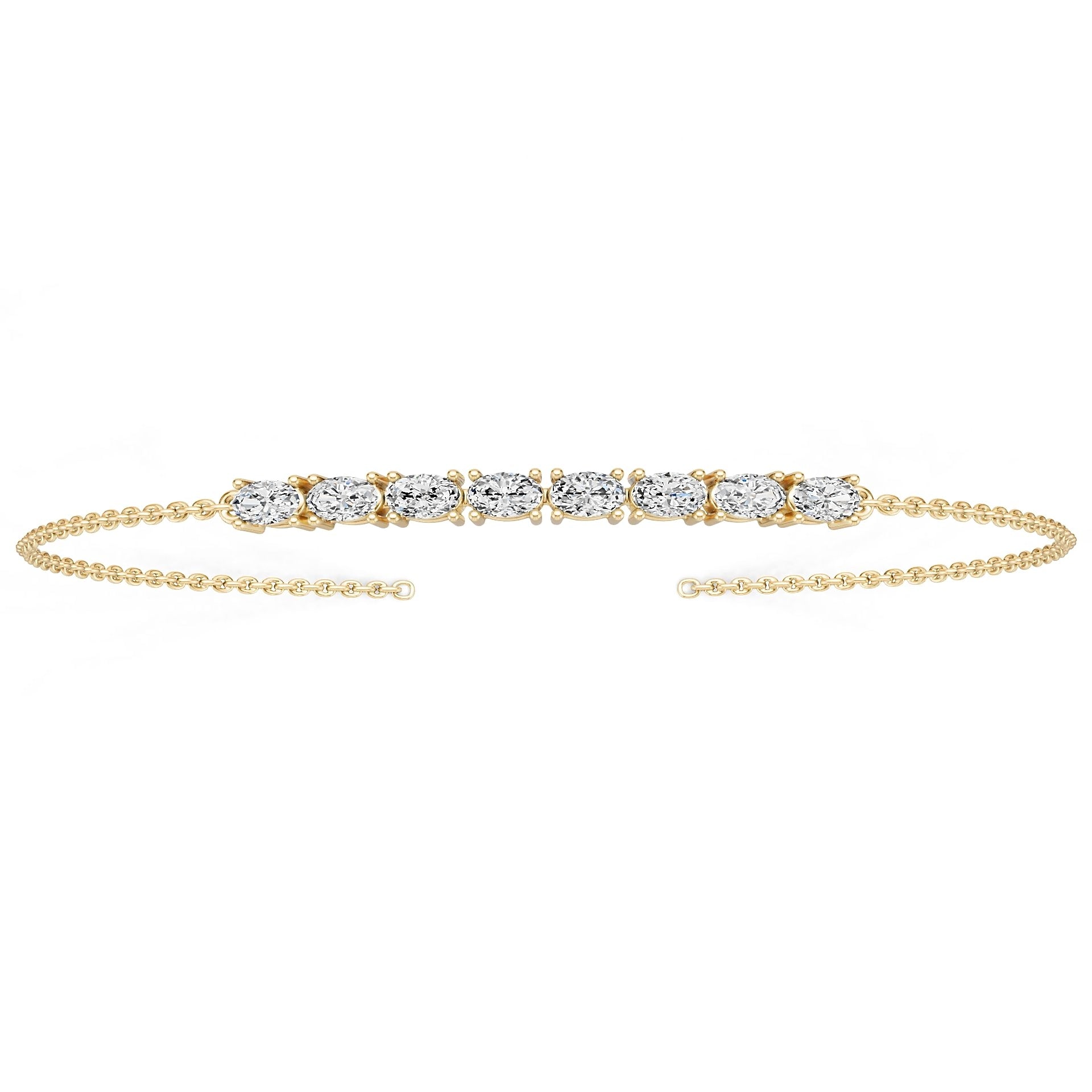 18K Gold Semi Mount Bracelet Setting Oval Ov 5x3mm Syz Jewelry
