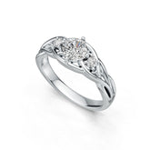 18K Gold Semi Mount Ring Setting Cushion CU 5.5X5.5mm Diamond Accent DHJ