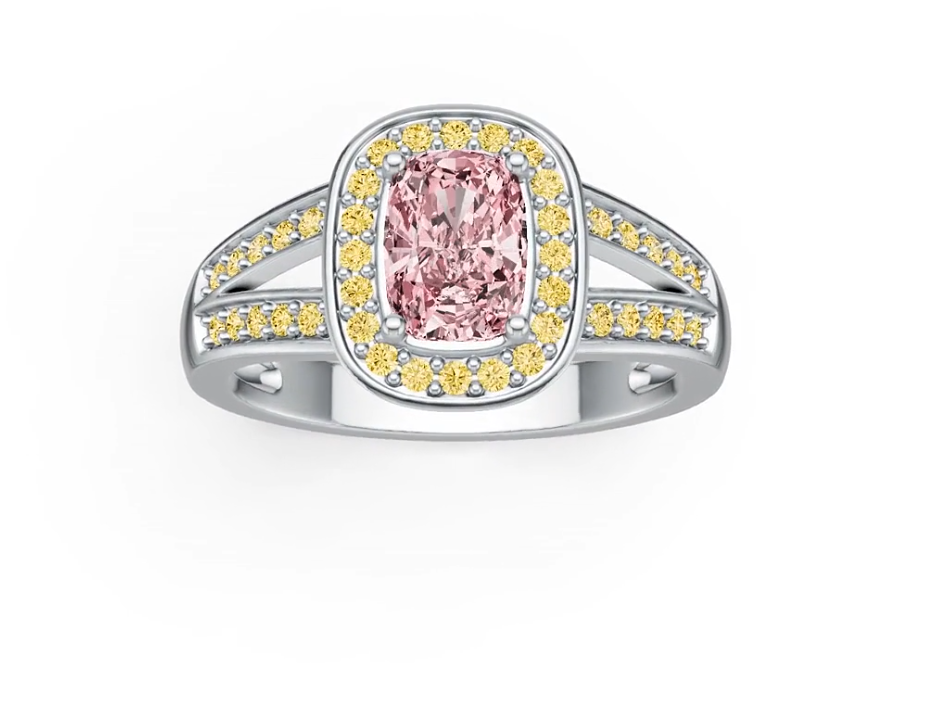 Sterling Silver Semi Mount Ring Setting Cushion Cu 7x5mm Halo Topaz Split Shank Syzjewelry