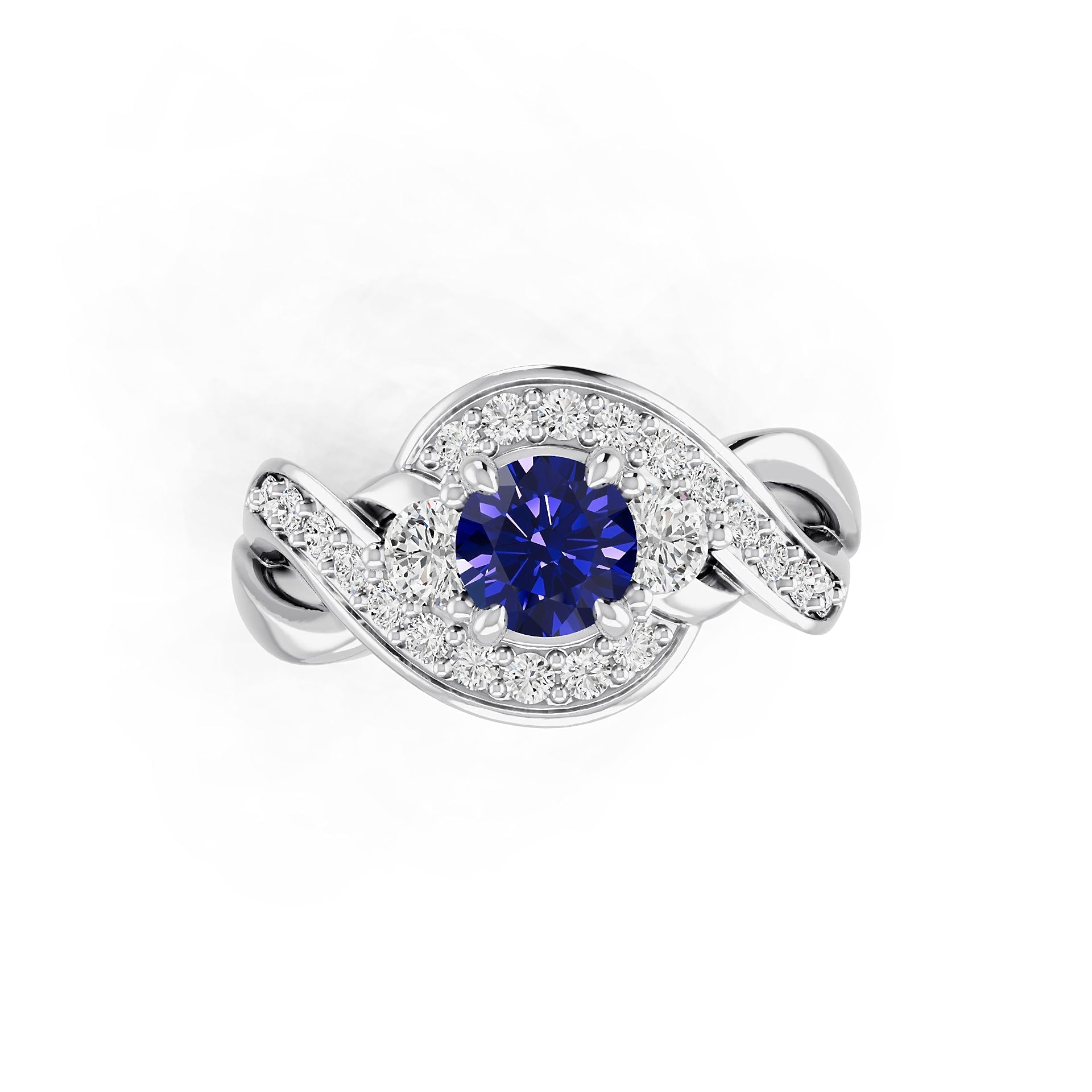 18K Gold Semi Mount Ring Setting Round Ro 5x5mm Diamond Accent Syz Jewelry