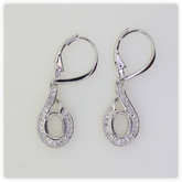 10K Gold Semi Mount Earrings Setting Oval OV 8x6mm Halo Leverback Moissanite Accent DHJ