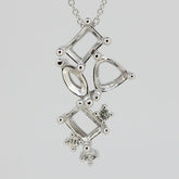14K Gold Semi Mount Pendant Setting Oct 7x5 HT 7x7 & MQ8x4 Multi Stone Diamond Accent Syzjewelry