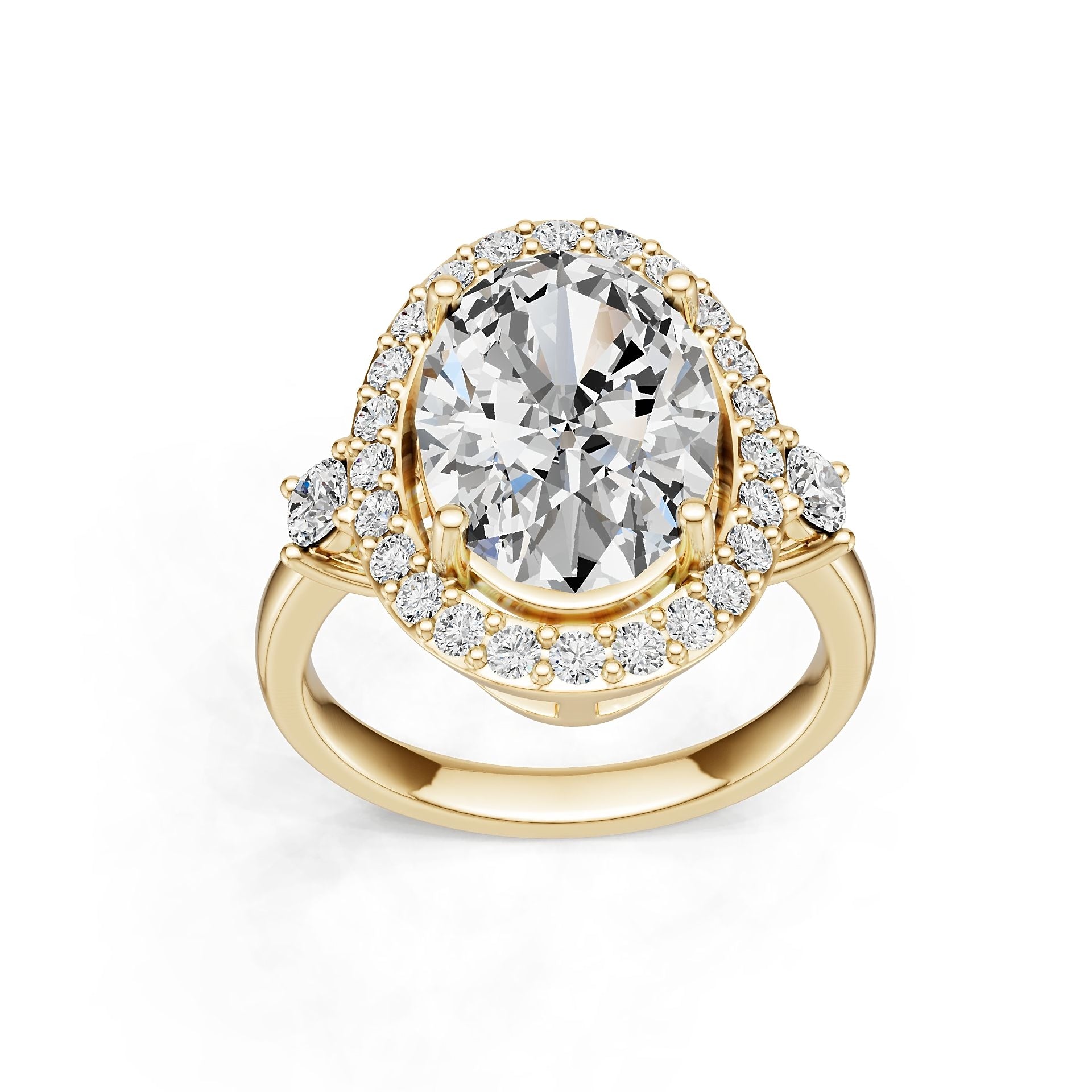 18K Gold Semi Mount Ring Setting Oval Ov 5x9mm Diamond Accent Syz Jewelry