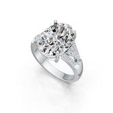14K Gold Semi Mount Ring Setting Oval OV 14X10mm Diamond Accent DHJ