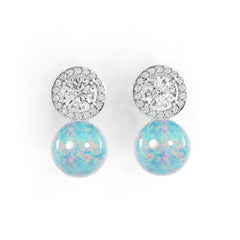 Sterling Silver Semi Mount Earrings Setting Round RD 9x9mm RD 5x5mm DHJ