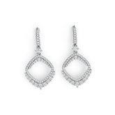 Sterling Silver Kite Drop Earrings with White Topaz or Moissanite DHJ