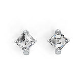 Sterling Silver Semi Mount Earrings Setting Emerald OCT 7X7mm DHJ