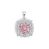 Platinum Semi Mount Pendant Setting Cushion CU 11X11mm Diamond Accent DHJ