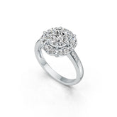 Platinum Semi Mount Ring Setting Round RD 8X8mm MQ 6X3mm Diamond Accent DHJ