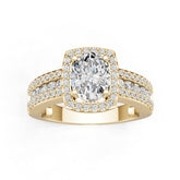 18K Gold Semi Mount Ring Setting Oval Ov 9x7mm Diamond Accent Syz Jewelry