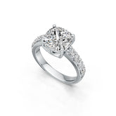 14K Gold Semi Mount Ring Setting Cushion CU 9X9mm Diamond Accent DHJ