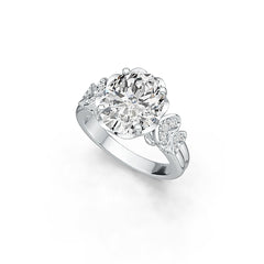 18K Gold Semi Mount Ring Setting Oval OV 12X10mm Diamond Accent DHJ